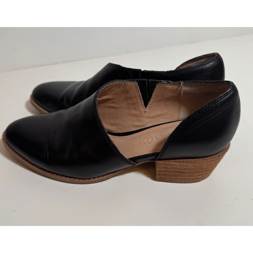 Madewell The Lucie Low Cut Out Bootie Black Leather‎ Casual Slip On Shoes Size 5 - Picture 7 of 10